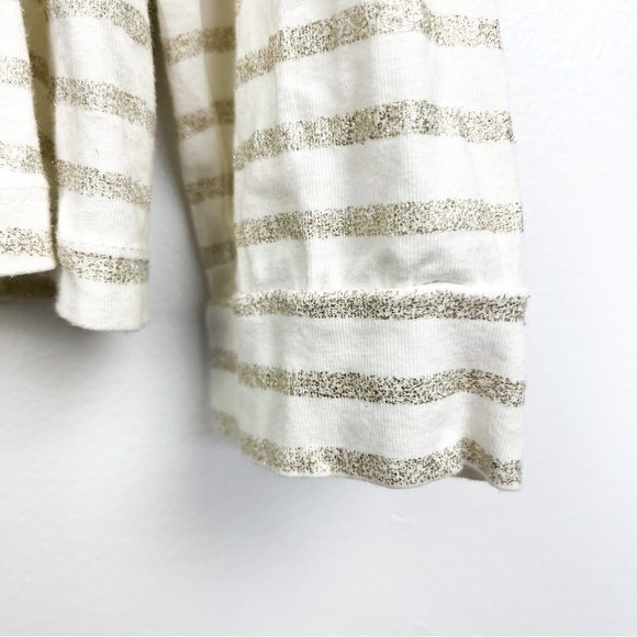 Maeve by Anthropologie Long Sleeve White & Gold Striped Top - Picture 6 of 10